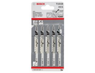 Bosch Jigsaw Blades T101B Clean for Wood x5 2608630030