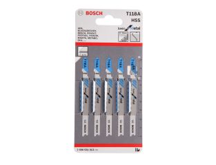 Bosch T118A Jigsaw Blades for Metal Qty 5 - 2608631013