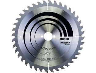 Bosch Optiline Saw Blade for Bench Saw 250x30x40T 2608640670
