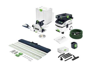 Festool TSC 55 KEB Plunge Saw and Dust extractor CTL MIDI 240v With Rails Kit, Cleaning Set and Module