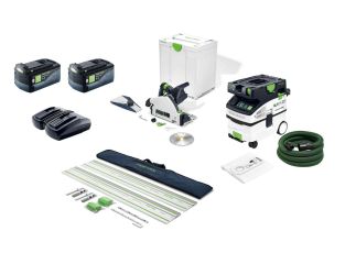 Festool TSC 55 KEB Plunge Saw and Dust extractor CTL MIDI 240v With Rails Kit & Batteries