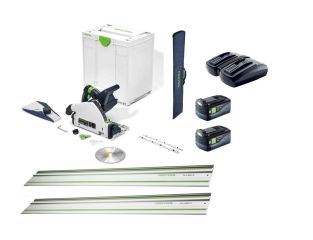 Festool 36v Cordless TSC 55 Plunge Saw, Rail Kit, 2 x Batteries and Duo Charger