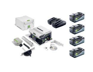 Festool Cordless Table Saw CSC SYS 50 with 4 x 8ah Batteries and Dual Charger
