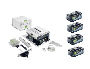 Festool Cordless Table Saw CSC SYS 50 with 4 x 8ah Batteries