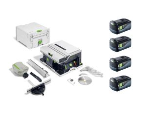 Festool Cordless Table Saw CSC SYS 50 with 4 x 5ah Batteries