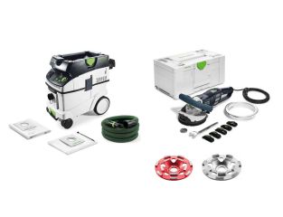 Festool Surface Grinder RG 130 ECI 110v, CTM 36 Extractor and 2 Diamond Discs