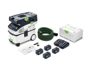 Festool Cordless Extractor 36v CTLC Midi, 4 x 5.0ah Batteries and Duo Charger 577152
