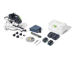 Festool Cordless 216mm Mitre Saw 36v KSC 60,  2 x 5.0ah Batteries and Duo Charger 577175