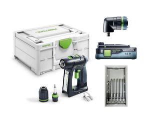 Festool 18v Cordless drill C 18 with 4ah Battery, Bit Set and Chuck
