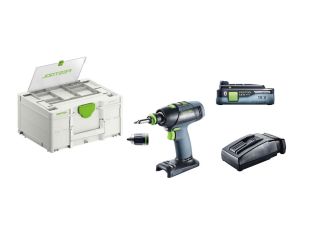 Festool 18v Cordless drill T 18+3 with Accessory Systainer, Battery and Charger