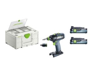Festool 18v Cordless drill T 18+3 with Accessory Systainer and 4ah Batteries
