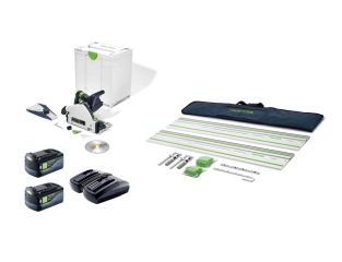 Festool Cordless TSC 55 Plunge Saw Rail Kit, Batteries and Charger