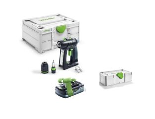 Festool 18v Cordless Drill C 18, 1 x 4.0ah Battery and Micro Systainer