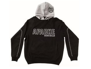 Apache Hooded Sweatshirt Black / Grey - L (46in) APAHOODBGL