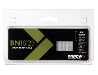 Arrow BN1812B Brad Nails 20mm Brown Head Pack 2000 ARRBN1812B