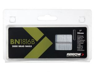 Arrow BN1816B Brad Nails 25mm Brown Head Pack 2000 ARRBN1816B