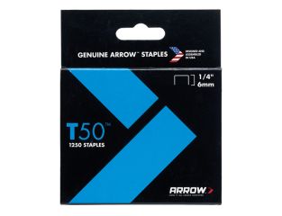Arrow T50 Staples 6mm (1/4in) Pack 5000 (4 x 1250) ARRT5014