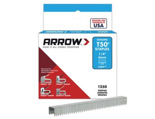 Arrow T50 Staples 6mm (1/4in) Box 1250 ARRT5014S