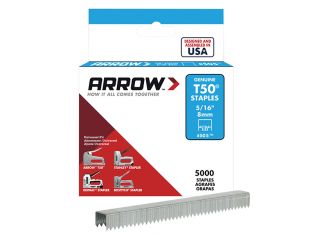 Arrow T50 Staples 8mm (5/16in) Bulk Pack 5000 ARRT50516IP