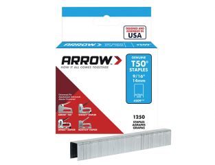Arrow T50 Staples 14mm (9/16in) Box 1250 ARRT50916S