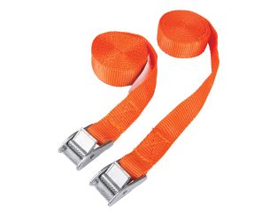 BlueSpot Tools Cam Buckle Tie-Down Straps Twin Pack 2.5m B/S45404