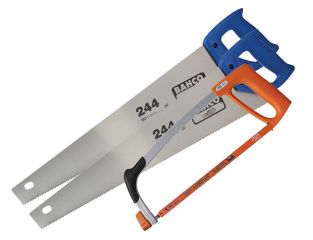 Bahco 2 x 244 Hardpoint Handsaw 550mm (22in) & 1 x 317 Hacksaw 300mm (12in) BAH24422317