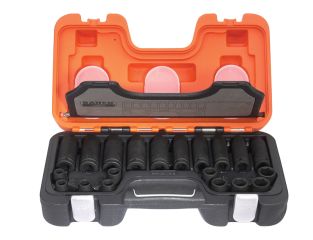 Bahco D-DD/S20 Mixed Impact Socket Set of 20 Metric 1/2in BAHDDS20