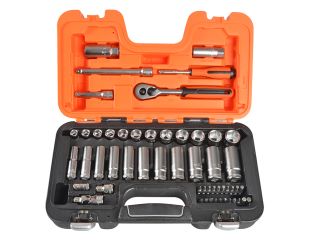 Bahco S330L Socket Set of 53 Metric 3/8in Deep Drive + 1/4in Accessories BAHS330L