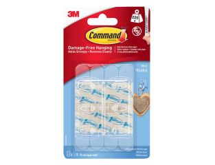 Command™ Clear Mini Hooks (6 Hooks + 8 Strips) COM17006CLR