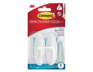 Command Medium Bathroom Hooks (Pack 2) COM17081B