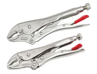 Crescent® Curved Jaw Locking Pliers with Wire Cutter Set  2 Piece CRECLP2SETN