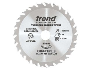 Trend Craft Saw Blade 136x20x24T Thin CSB/13624TA