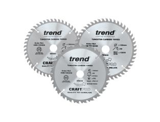 Trend Craft Saw Blade 160x20x24T/48T/PT Triple Pack CSB/160/3PK/A