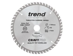 Trend Craft Saw Blade 165x20x52T Thin CSB/16552T