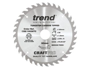Trend Craft Saw Blade 190x30x36T 1.55 Kerf CSB/19036TC