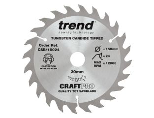 Trend Craft saw blade 150mm x 24 teeth x 20mm CSB/15024