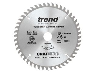 Trend 160mm x 48T x 20mm Craft Saw Blade CSB/16048
