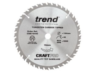 Trend Craft Saw Blade 184x16x40T CSB/18440
