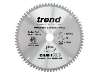 Trend Craft Saw Blade Cross Cut 260x30x72T CSB/CC26072