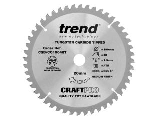 Trend Craft Saw Blade Crosscut 190x20x48T CSB/CC19048T