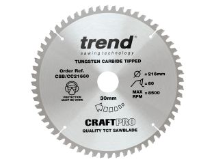 Trend Craft Saw Blade Wood 216x30x60T CSB/CC21660