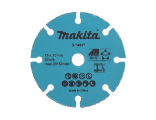 Makita 76mm x 10mm Tungsten Carbide Grit Cutting Disc D-74837