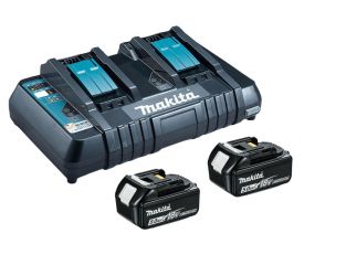Makita Twin Port Charger DC18RD and 2 x 18v 5ah Batteries
