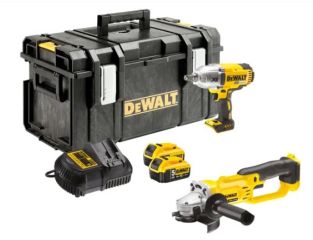 Dewalt Brushless XR 18v 125mm Angle Grinder DCG412N and High Torque Impact Wrench DCF889N Twin Pack DCK269P2