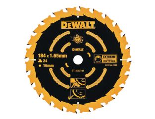 DeWALT Extreme Framing Circular Saw Blade 184 x 16mm x 24T DEWDT10302QZ