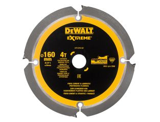 DeWALT Extreme PCD Fibre Cement Saw Blade 160 x 20mm x 4T DEWDT1470QZ