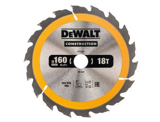 DeWALT Portable Construction Circular Saw Blade 160 x 20mm x 18T DEWDT1931QZ