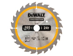 DeWALT Cordless Construction Trim Saw Blade 165 x 20mm x 24T DEWDT1949QZ