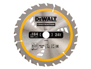 DeWALT Cordless Construction Trim Saw Blade 184 x 20mm x 24T DEWDT1951QZ