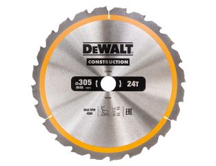 DeWALT Stationary Construction Circular Saw Blade 305 x 30mm x 24T ATB/Neg DEWDT1958QZ